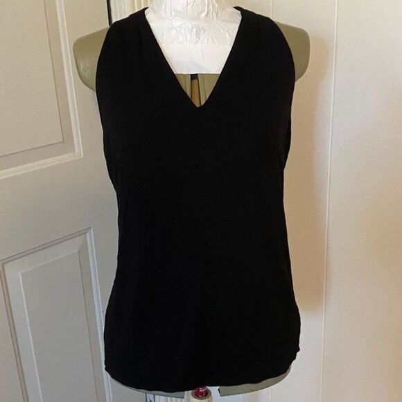 White House Black Market V-Neck Sleeveless Open back Tank Size L - Picture 1 of 6